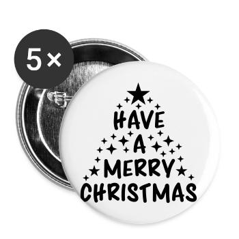 sapin étoiles design cool avoir un joyeux c - Lot de 5 grands badges (56 mm) - blanc - Devant