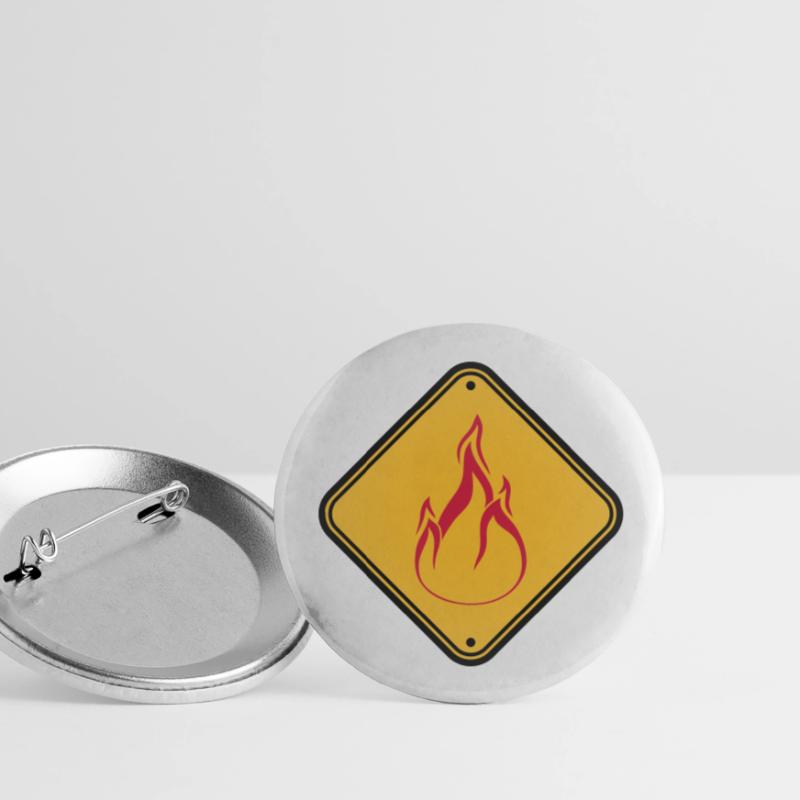 Shield note warning caution caution danger feu Buttons large 2.2''/56 mm (5-pack)