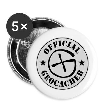 Geocaching - Buttons groß 56 mm (5er Pack) - Weiß - Vorne