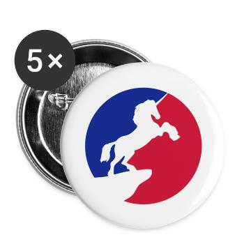 sport rot blau logo cool silhouette nacht klippe m - Buttons groß 56 mm (5er Pack) - Weiß - Vorne