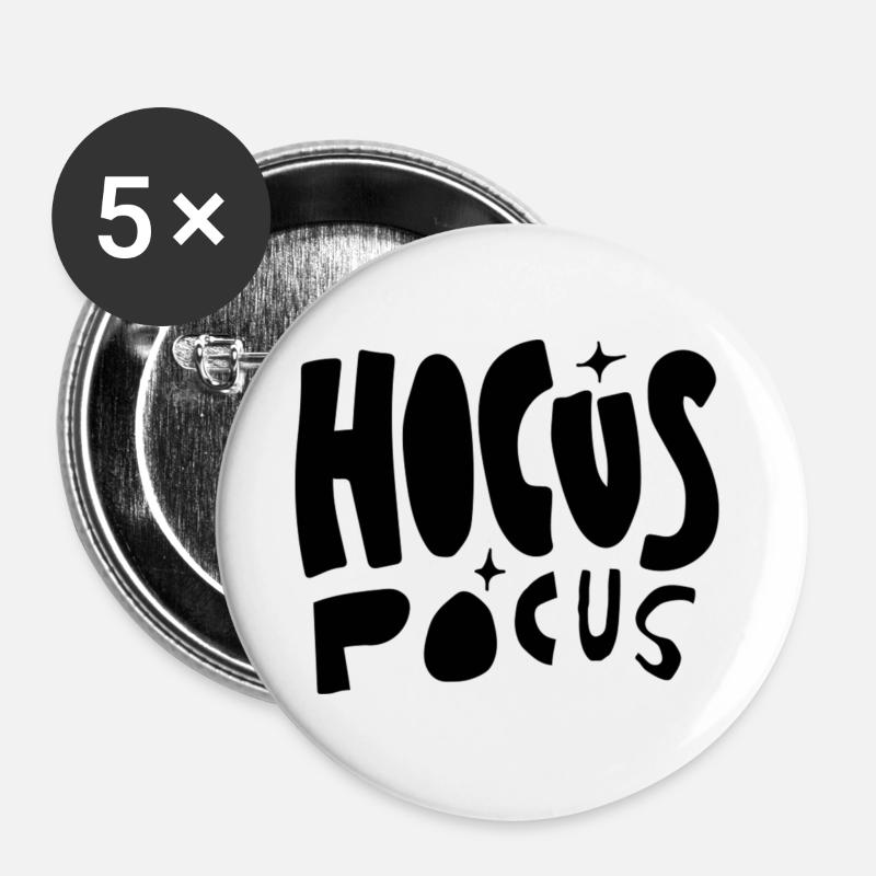 Hocus Pocus (black) - Buttons large 2.2''/56 mm (5-pack) - white