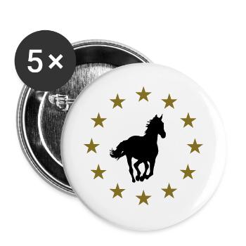 Cheval & Étoiles - Lot de 5 grands badges (56 mm) - blanc - Devant