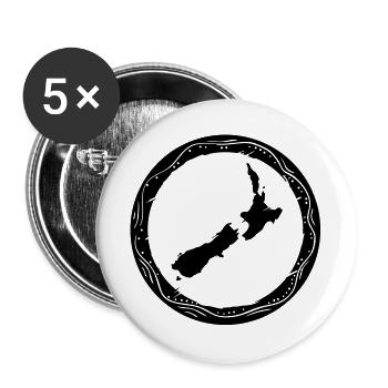 new zealand - Lot de 5 grands badges (56 mm) - blanc - Devant