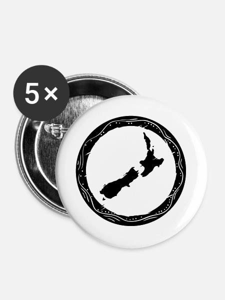 new zealand - Buttons groß 56 mm (5er Pack) - Weiß
