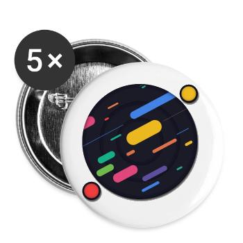 Abstrakte Planeten - Buttons groß 56 mm (5er Pack) - Weiß - Vorne