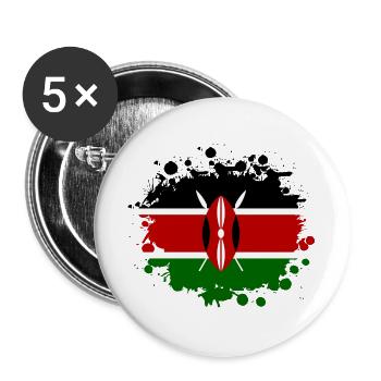 Kenia Klecks / Kenya Geschenk Afrika Mombasa - Buttons groß 56 mm (5er Pack) - Weiß - Vorne