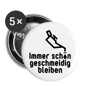 Auto Werkstatt T-Shirt - Buttons groß 56 mm (5er Pack) - Weiß - Vorne