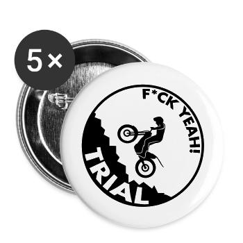 Trial f*ck yeah! - Buttons groß 56 mm (5er Pack) - Weiß - Vorne