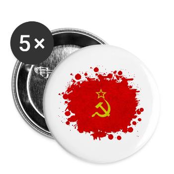 URSS De La Colle / Union soviétique Cadeau communiste - Lot de 5 grands badges (56 mm) - blanc - Devant