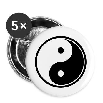 Yin und Yang - Buttons groß 56 mm (5er Pack) - Weiß - Vorne