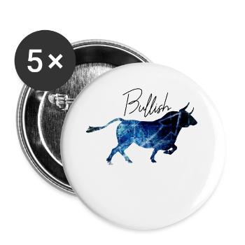 Bull Bull Bull Stock Actionnaire Actionnaire - Lot de 5 grands badges (56 mm) - blanc - Devant