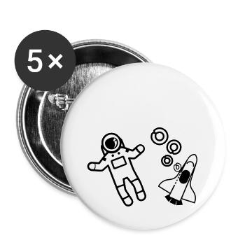 Juschten? Mir hann Huddel! - Buttons groß 56 mm (5er Pack) - Weiß - Vorne