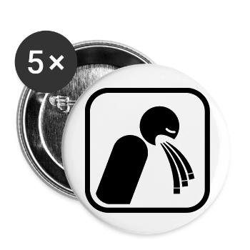 kotzen__f1 - Buttons groß 56 mm (5er Pack) - Weiß - Vorne