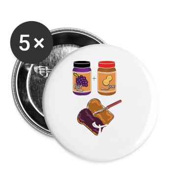Love spread like jam ... Liebe verbreiten - Buttons groß 56 mm (5er Pack) - Weiß - Vorne