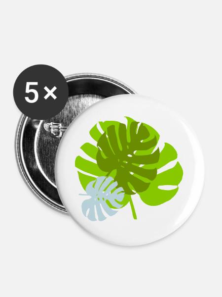 blatt - Buttons groß 56 mm (5er Pack) - Weiß