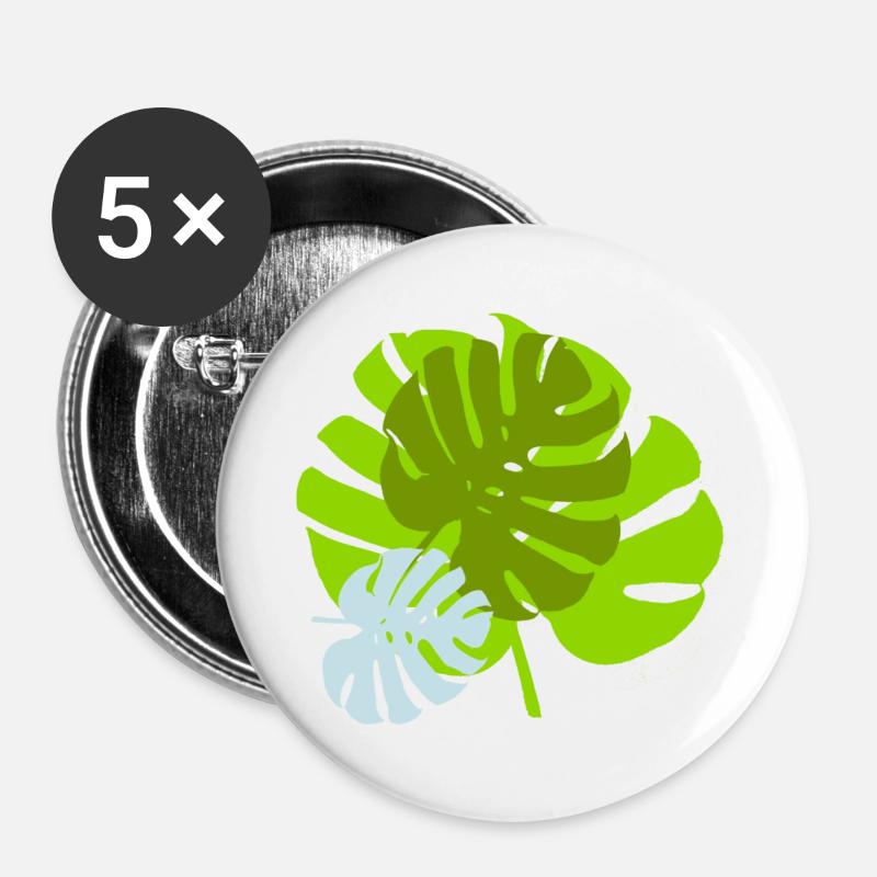 blatt - Buttons groß 56 mm (5er Pack) - Weiß