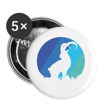 Capricorne - Lot de 5 grands badges (56 mm) - blanc - Devant