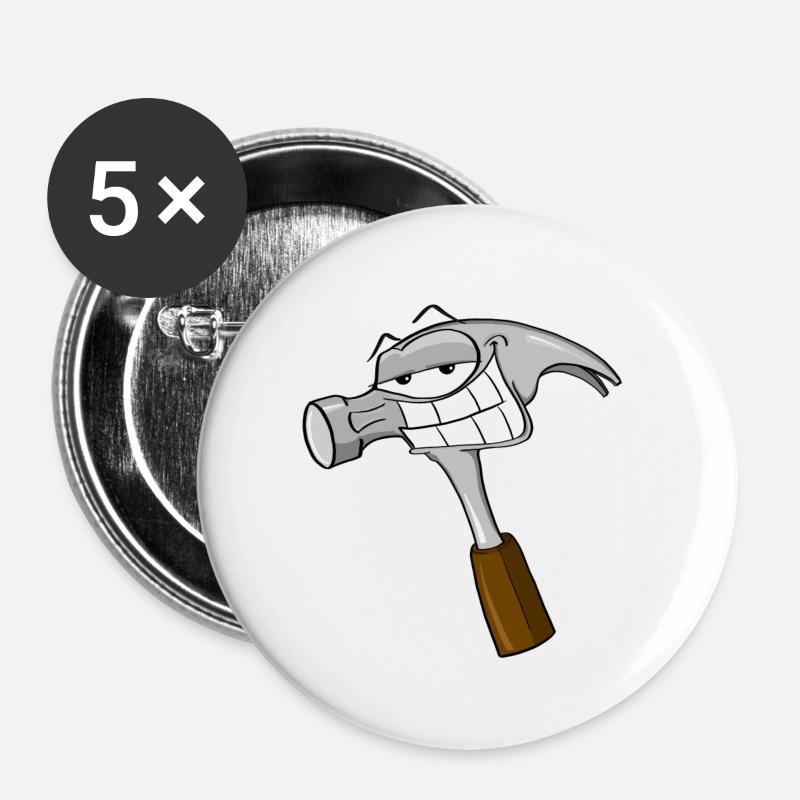Hammer Tag T-Shirt - Buttons large 2.2''/56 mm (5-pack) - white