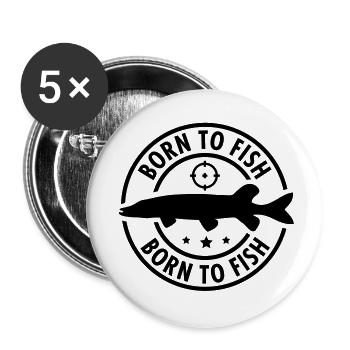 born_to_fish__f1 - Buttons groß 56 mm (5er Pack) - Weiß - Vorne