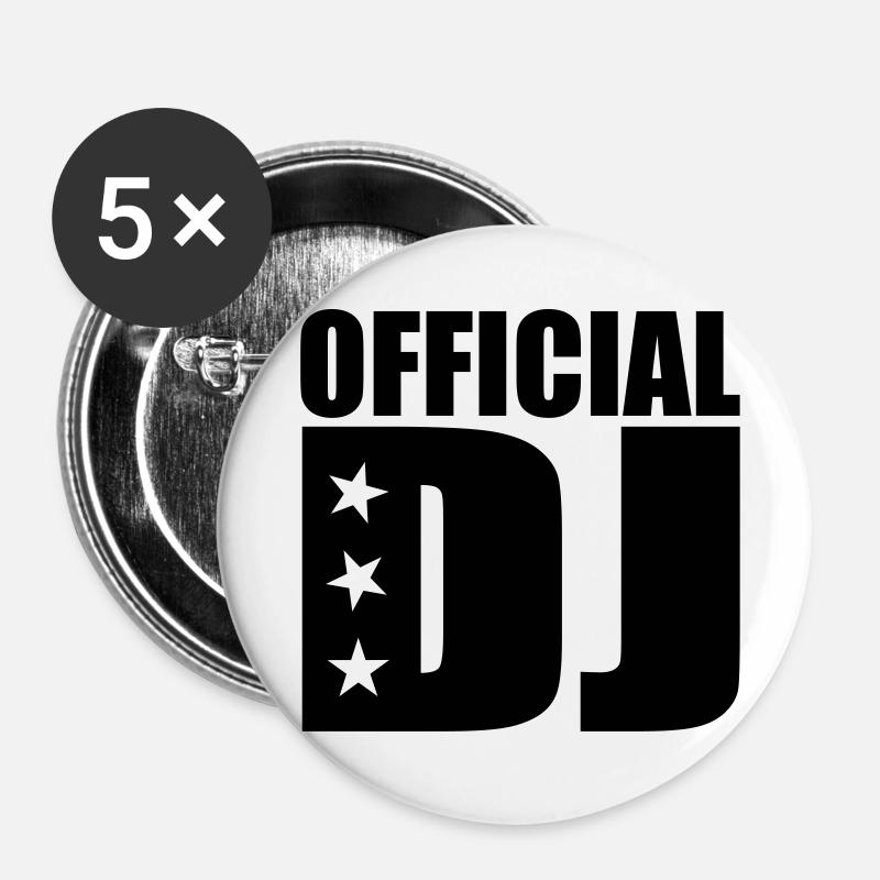 official DJ - Buttons large 2.2''/56 mm (5-pack) - white