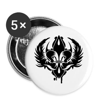 Le symbole d'un lis avec deux ailes - Lot de 5 grands badges (56 mm) - blanc - Devant