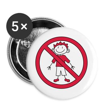 verboten schild zone keine kind gemalt kritzel com - Buttons groß 56 mm (5er Pack) - Weiß - Vorne