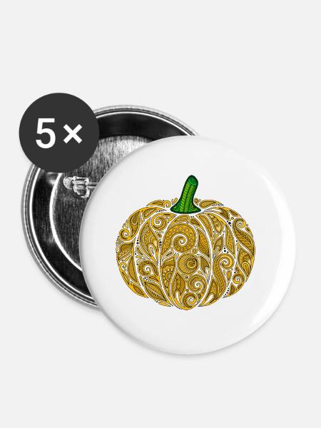 pumpkin - Buttons large 2.2''/56 mm (5-pack) - white