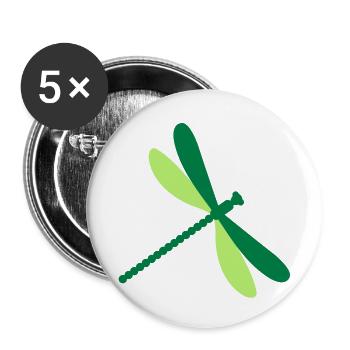 Libelle - Buttons groß 56 mm (5er Pack) - Weiß - Vorne