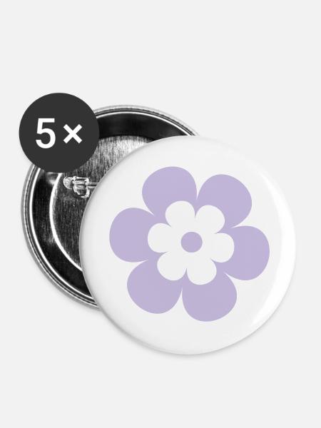 Spring_flower - Buttons groß 56 mm (5er Pack) - Weiß