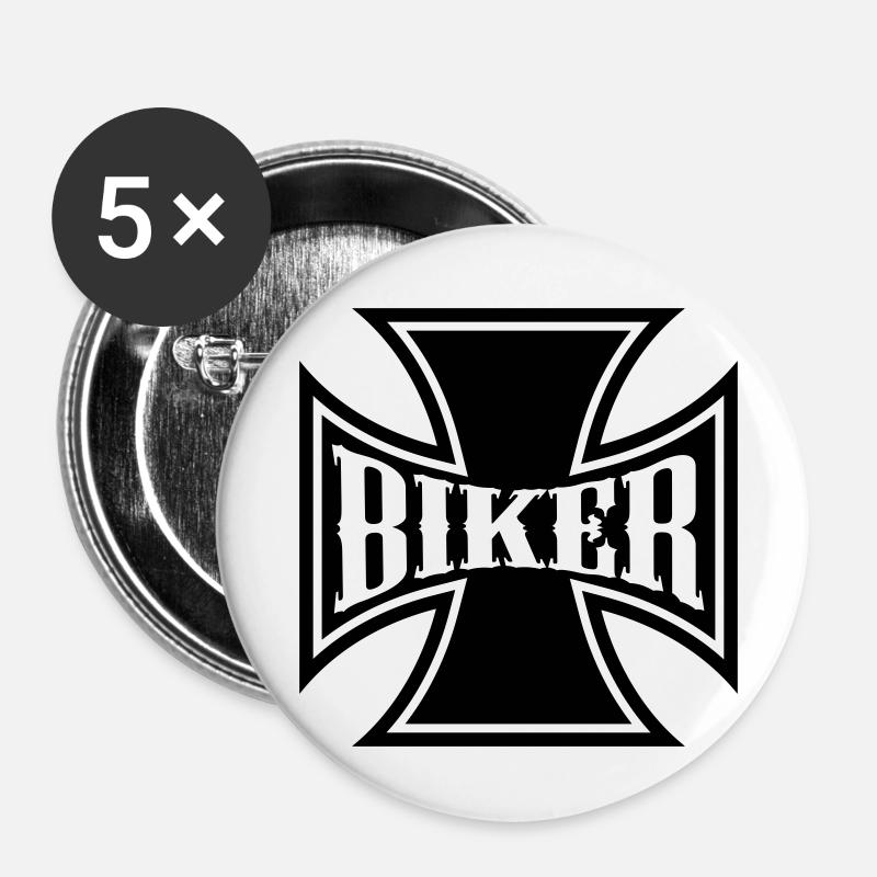 cb49_iron_biker uk - Buttons large 2.2''/56 mm (5-pack) - white