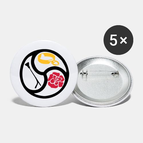 BDSM Emblem SM 3-color - Buttons groß 56 mm (5er Pack)