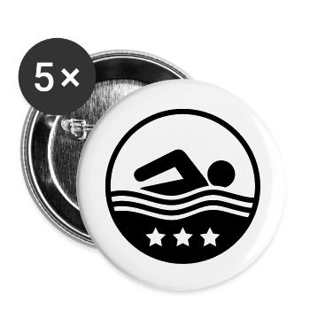 schwimmer__f1 - Buttons groß 56 mm (5er Pack) - Weiß - Vorne