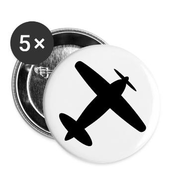 airplane__f1 - Lot de 5 grands badges (56 mm) - blanc - Devant