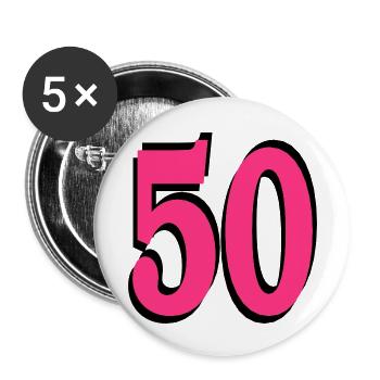 50th Birthday - Buttons large 2.2''/56 mm (5-pack) - white - Front