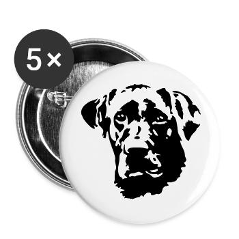Labrador Retriever - Buttons groß 56 mm (5er Pack) - Weiß - Vorne