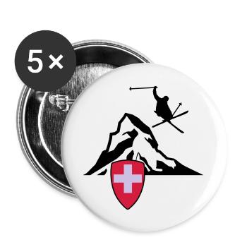 matterhorn zermatt Switzerland - Buttons large 2.2''/56 mm (5-pack) - white - Front