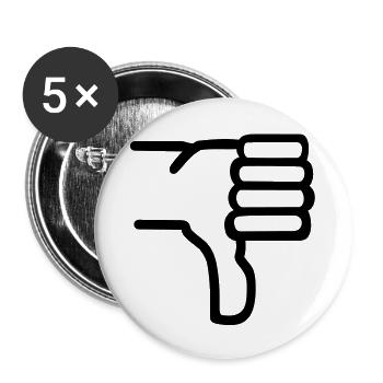 Thumbs down - Buttons large 2.2''/56 mm (5-pack) - white - Front