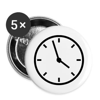 uhr_f1 - Buttons groß 56 mm (5er Pack) - Weiß - Vorne