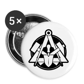 Manteau des bras Maurer - vecteur - Lot de 5 grands badges (56 mm) - blanc - Devant