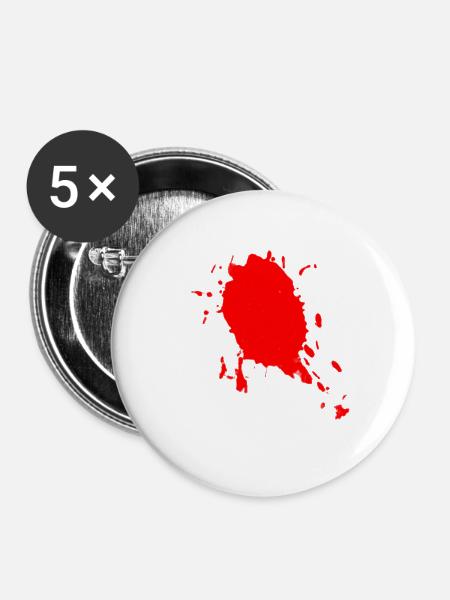Farbfleck - Buttons groß 56 mm (5er Pack) - Weiß