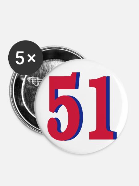 (51) - Buttons groß 56 mm (5er Pack) - Weiß