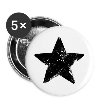 stern splatter rock star - Buttons groß 56 mm (5er Pack) - Weiß - Vorne