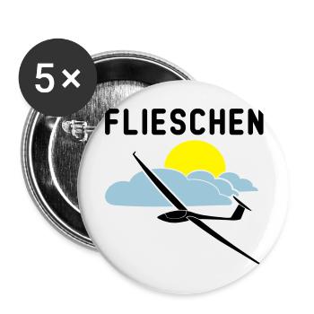 Cocktailglas mit Segelflieger Segelflugzeug - Buttons groß 56 mm (5er Pack) - Weiß - Vorne