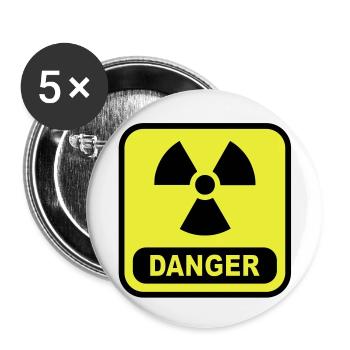 Danger Atom - Buttons groß 56 mm (5er Pack) - Weiß - Vorne