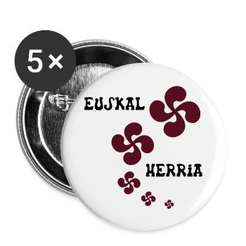 Multiple Croix Euskal Herria - Lot de 5 grands badges (56 mm) - blanc - Devant