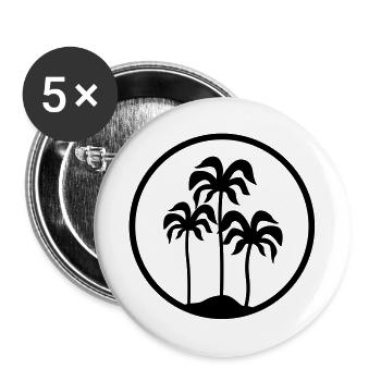 Palme palm trees - Buttons groß 56 mm (5er Pack) - Weiß - Vorne