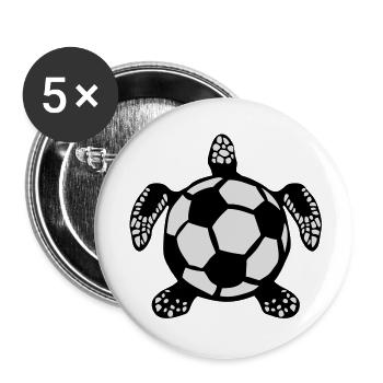 soccer football tortue animal logo turtl - Lot de 5 grands badges (56 mm) - blanc - Devant