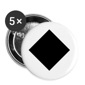 Rectangle cadeau, géométrie surface carré noir - Lot de 5 grands badges (56 mm) - blanc - Devant