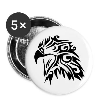 aigle tribal eagle tatoo tatouage 11023 - Lot de 5 grands badges (56 mm) - blanc - Devant