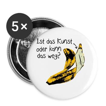 Ist das Kunst oder kann das weg? - Buttons groß 56 mm (5er Pack) - Weiß - Vorne